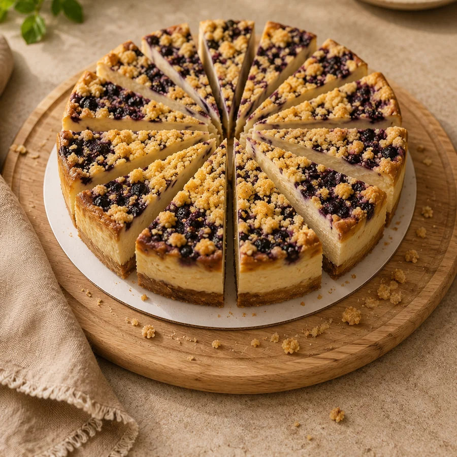 Lemon Blueberry Crumb Cheesecake